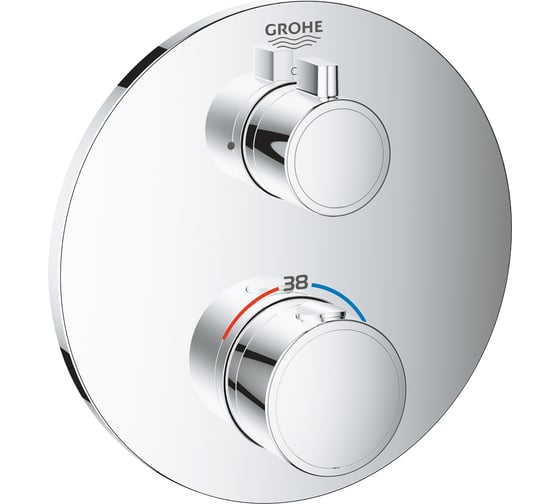 Изображение товара Термостат для душа Grohe Grohtherm круглая розетка, комплект верхней монтажной части 24075000