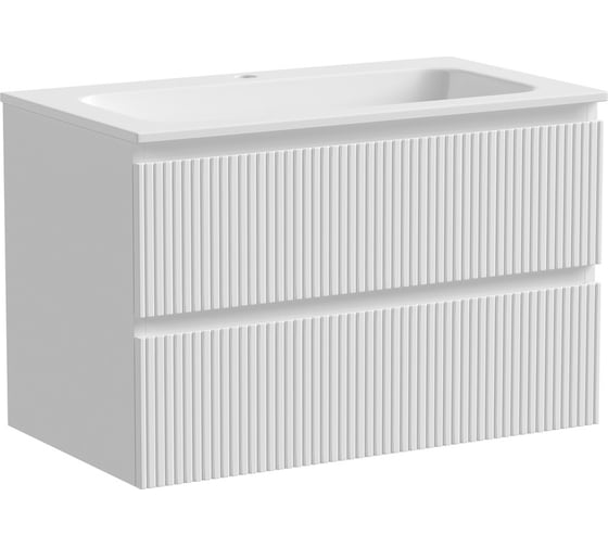 Изображение товара Подвесная тумба Sancos Snob T 790x445x500, c двумя ящиками оснащенными доводчиками, Bianco SNT80W