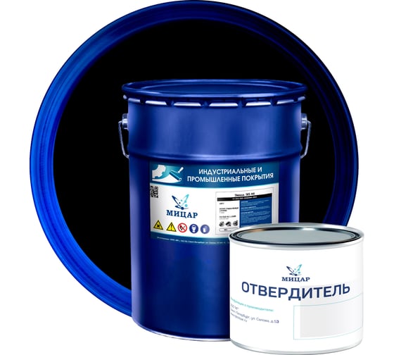 Изображение товара Антикоррозийная эмаль для подводного борта Мицар ЭП-46 20 кг 0,4 кг, черная УТ000010774