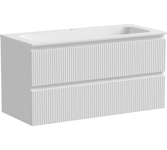 Изображение товара Подвесная тумба Sancos Snob T 995x445x500, c двумя ящиками оснащенными доводчиками, Bianco SNT100W