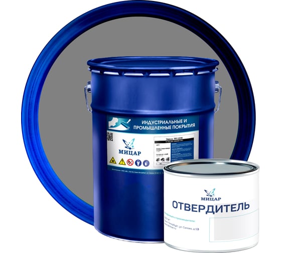 Изображение товара Антикоррозийная эмаль по металлу Мицар ЭП-1236 20 кг 0,4 кг, серый УТ000010785