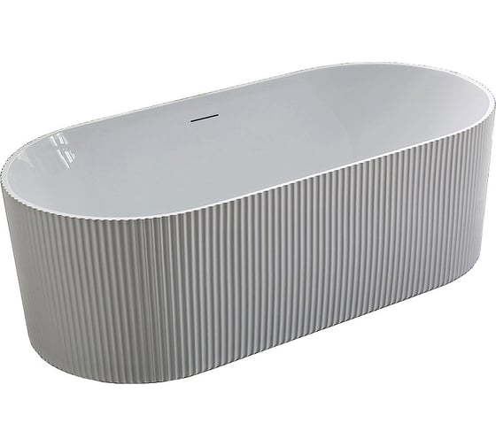 Изображение товара Ванна акриловая VINCEA 1700x800x580, цвет белый, щелевой перелив, слив хром VBT-426-1700