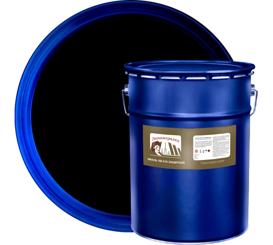 Изображение товара Эмаль ЛЕНИНГРАДКА ХВ-518 20 кг чёрная УТ000004144