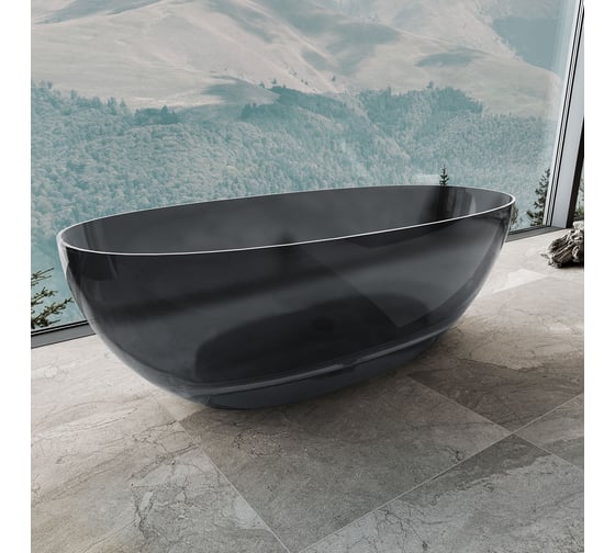 Изображение товара Ванна прозрачная VINCEA 1700x750x550, цвет черный VBT-6T01B