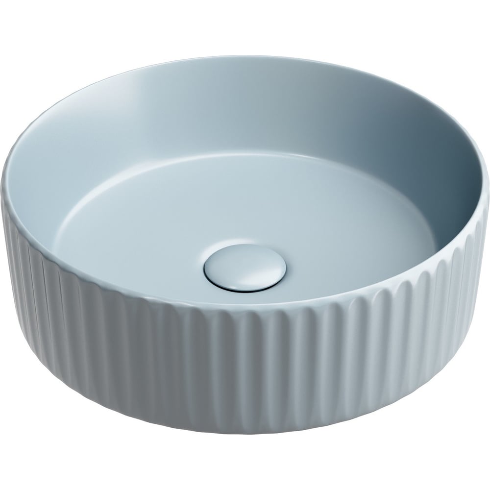 Изображение товара Умывальник накладной Ceramicanova Element круглый 360x360 мм серо-голубой матовый CN6057MHL