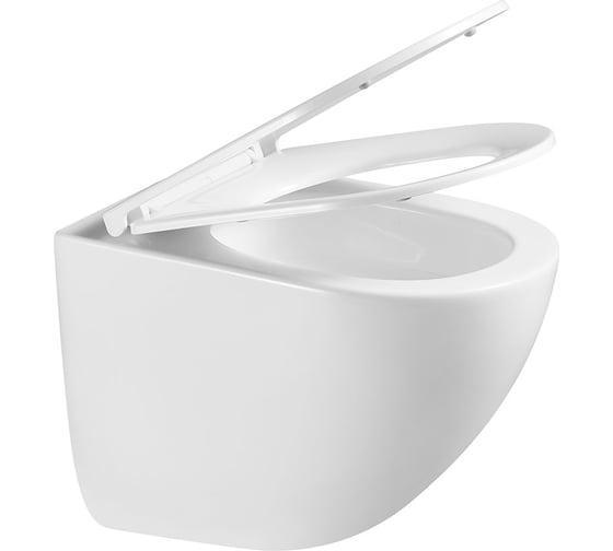 Изображение товара Унитаз подвесной VINCEA Bien Tornado, безободковый, цвет белый, ультратонкое soft-close сиденье VT1-51T