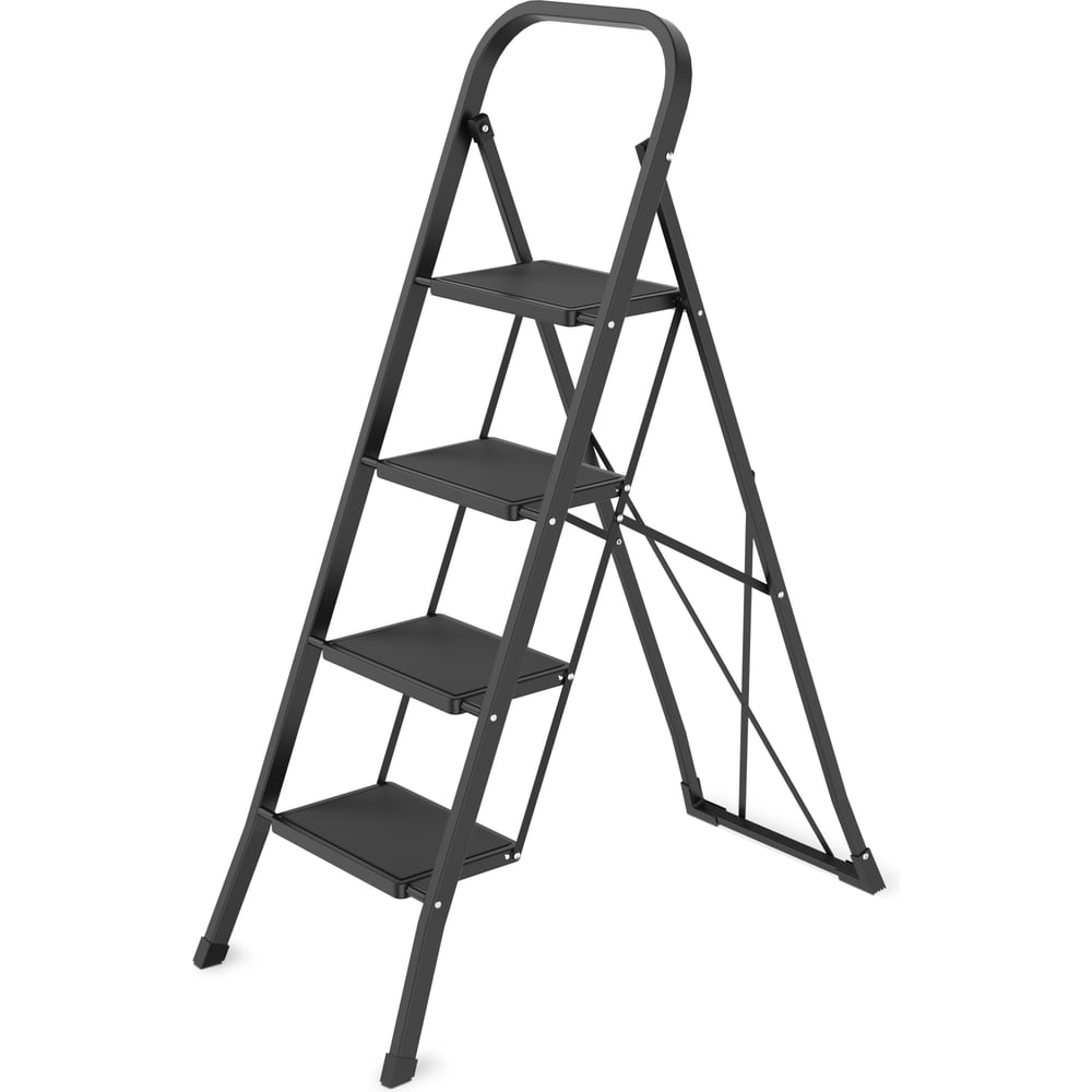 Изображение товара Стремянка Hausmann 4 ступени стационарная черная HM-WK6018F-4A