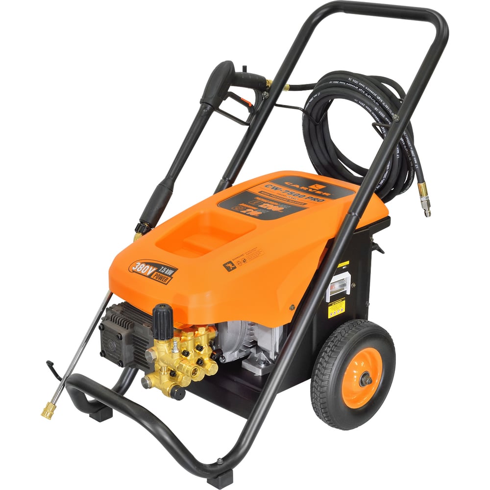 Изображение товара Мойка в/давл. CARVER  CW-7500 PRO 380В, 7.5 кВт, рег170-210 бар, латунь,самовсас, фрезы 4шт, колеса, 6ш/п 01.023.00012