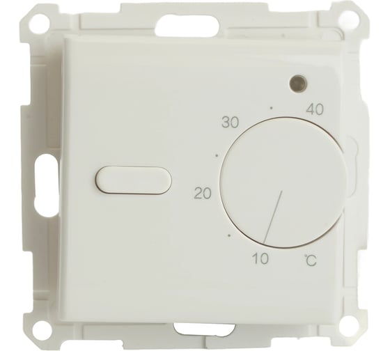 Изображение товара Терморегулятор механический для теплого пола (механизм) STEKKER, GLS00-7117-01, 250В, 3500Вт, серия Катрин, белый, 49740