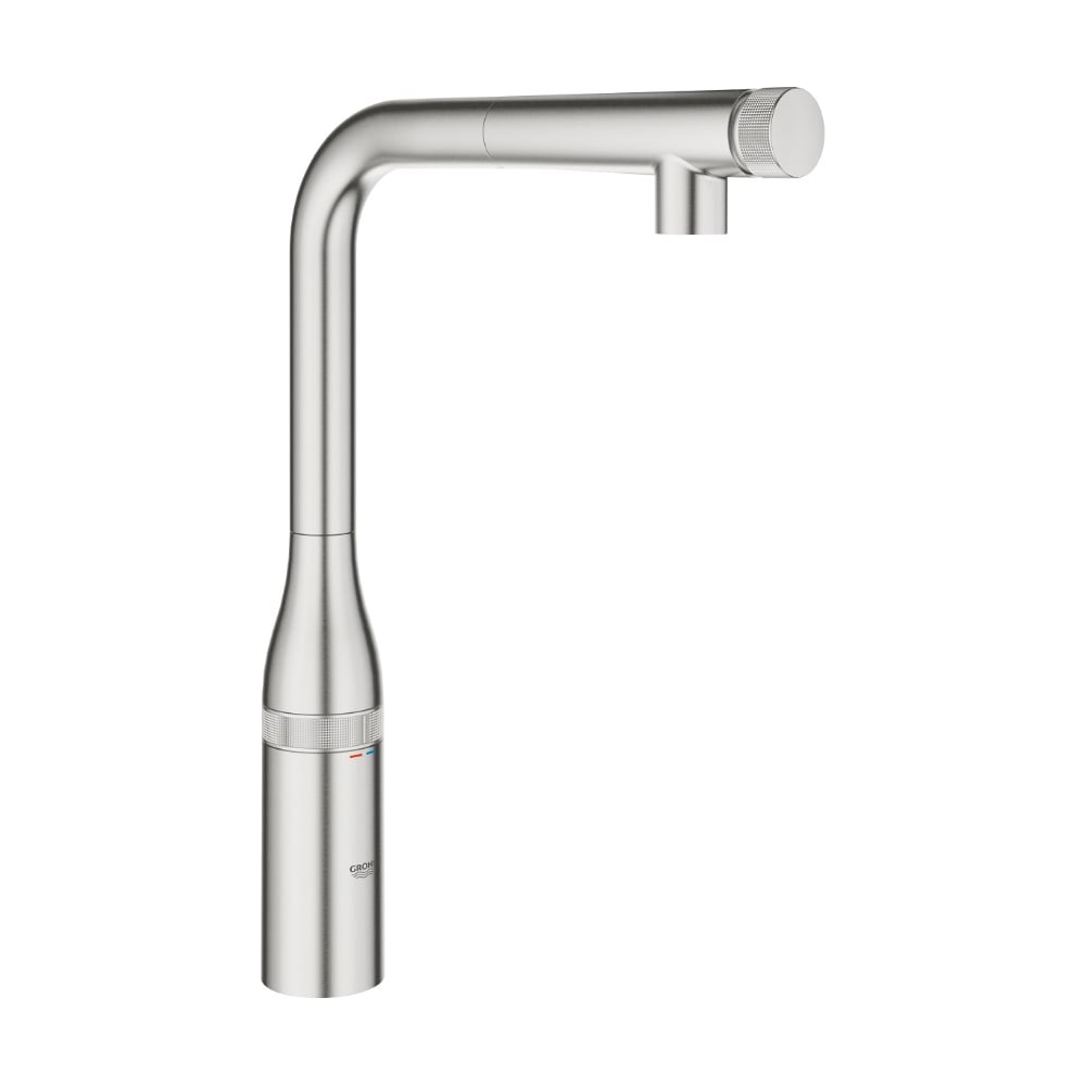 фото Смеситель для мойки grohe essence smart control с выдвижным l-образным изливом 31615be0