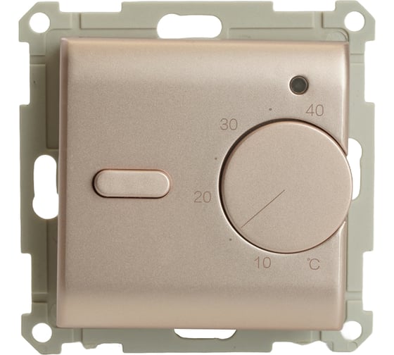 Изображение товара Терморегулятор механический для теплого пола (механизм) STEKKER, GLS00-7117-05, 250В, 3500 Вт, серия Катрин, шампань, 49743