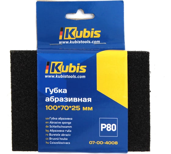 Изображение товара Губка абразивная Р80, 100х70х25 мм KUBIS 07-00-4008
