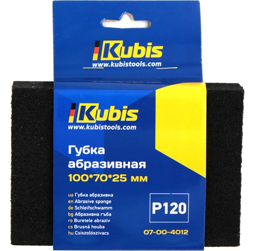 Изображение товара Губка абразивная Р120, 100х70х25 мм KUBIS 07-00-4012