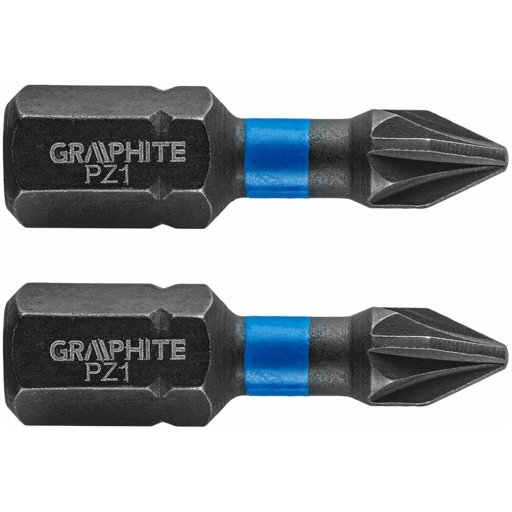 Изображение товара Биты ударные Graphite PZ1 x 25 мм 1/4" S2 2 шт. 56H503 Изображение товара Биты ударные Graphite PZ1 x 25 мм 1/4" S2 2 шт. 56H503