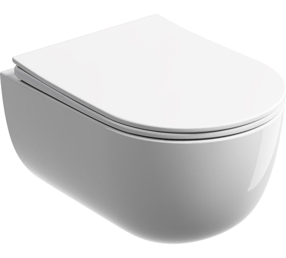 Изображение товара Подвесной унитаз Ceramicanova Modena Rimless, глубокий смыв, с крепежом для полностью скрытого монтажа, ультратонким сидением и крышкой с функцией плавного закрытия CN6063