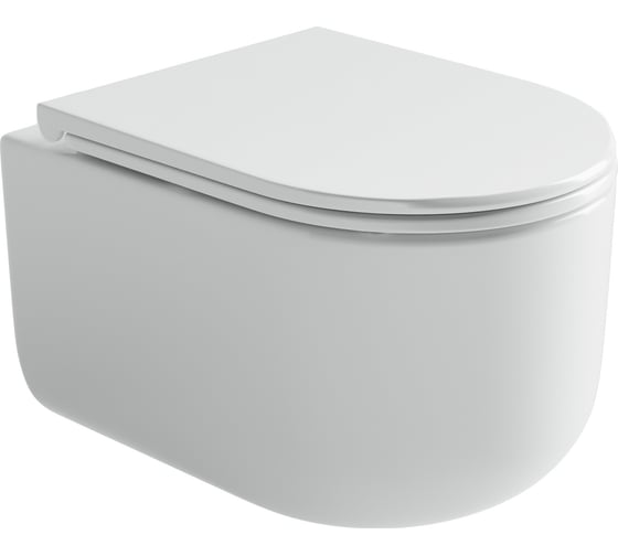 Изображение товара Подвесной унитаз Ceramicanova Ulma Rimless, глубокий смыв, с крепежом для полностью скрытого монтажа, ультратонким сидением и крышкой с функцией плавного закрытия CN4006