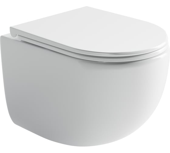 Изображение товара Подвесной унитаз Ceramicanova UP Rimless, смыв Торнадо, с крепежом для полностью скрытого монтажа, ультратонким сидением и крышкой с функцией плавного закрытия CN4007