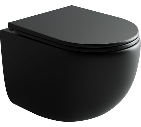 Изображение товара Подвесной унитаз Ceramicanova UP Rimless, смыв Торнадо, с крепежом для полностью скрытого монтажа, ультратонким сидением и крышкой с функцией плавного закрытия CN4007MB