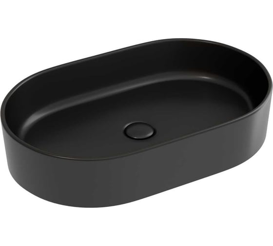 Изображение товара Умывальник-чаша накладная Ceramicanova Element овальная, цвет черный матовый, 608х385х122 мм CN6048MB