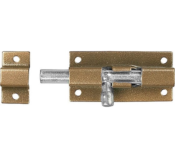 Изображение товара Накладная задвижка для окон и мебели Без бренда ШП-40 КМЦ, цвет коричневый металлик/цинк, 40мм 37753-40