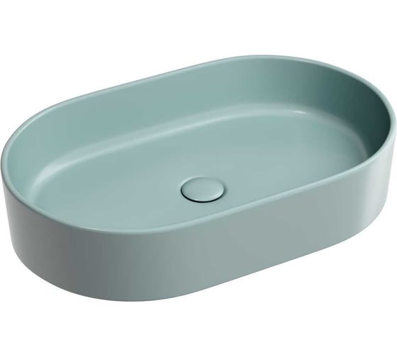 Изображение товара Умывальник-чаша накладная Ceramicanova Element овальная, цвет зеленый матовый, 608х385х122 мм CN6048MLG