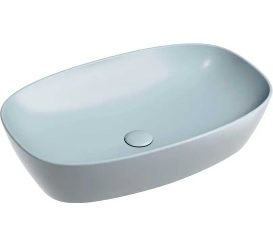 Изображение товара Умывальник-чаша накладная Ceramicanova Element овальная, цвет серо-голубой матовый, 600х380х138 мм CN6049MHL