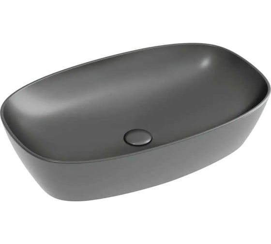 Изображение товара Умывальник-чаша накладная Ceramicanova Element овальная, цвет темный антрацит матовый, 600х380х138 мм CN6049MDH