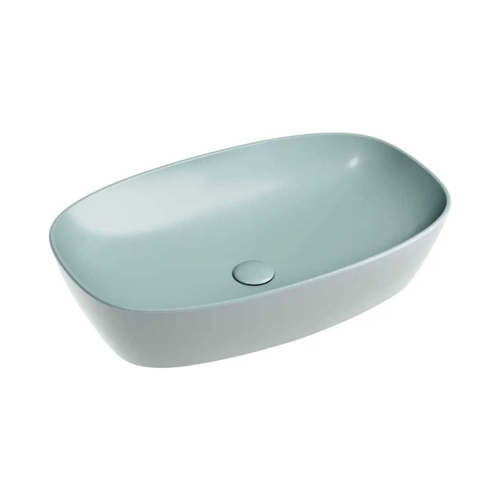 Изображение товара Умывальник-чаша накладная овальная Ceramicanova Element зеленый матовый 600х380 мм