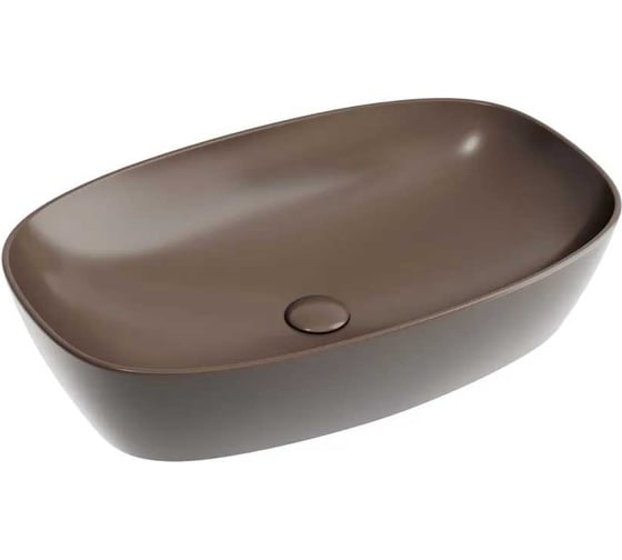 Изображение товара Умывальник-чаша накладная Ceramicanova Element овальная, цвет темно-коричневый матовый, 600х380х138 мм CN6049MDB