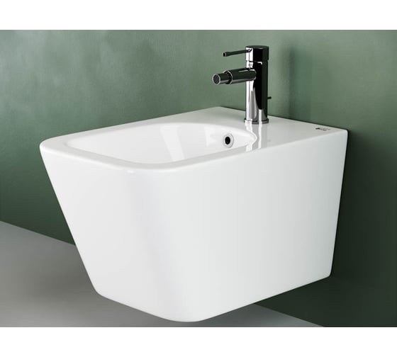 Изображение товара Подвесное биде Ceramicanova Metric с керамическим донным клапаном, 1 отверстие под смеситель, с крепежом для полностью скрытого монтажа. В комплекте донный CN3008MB