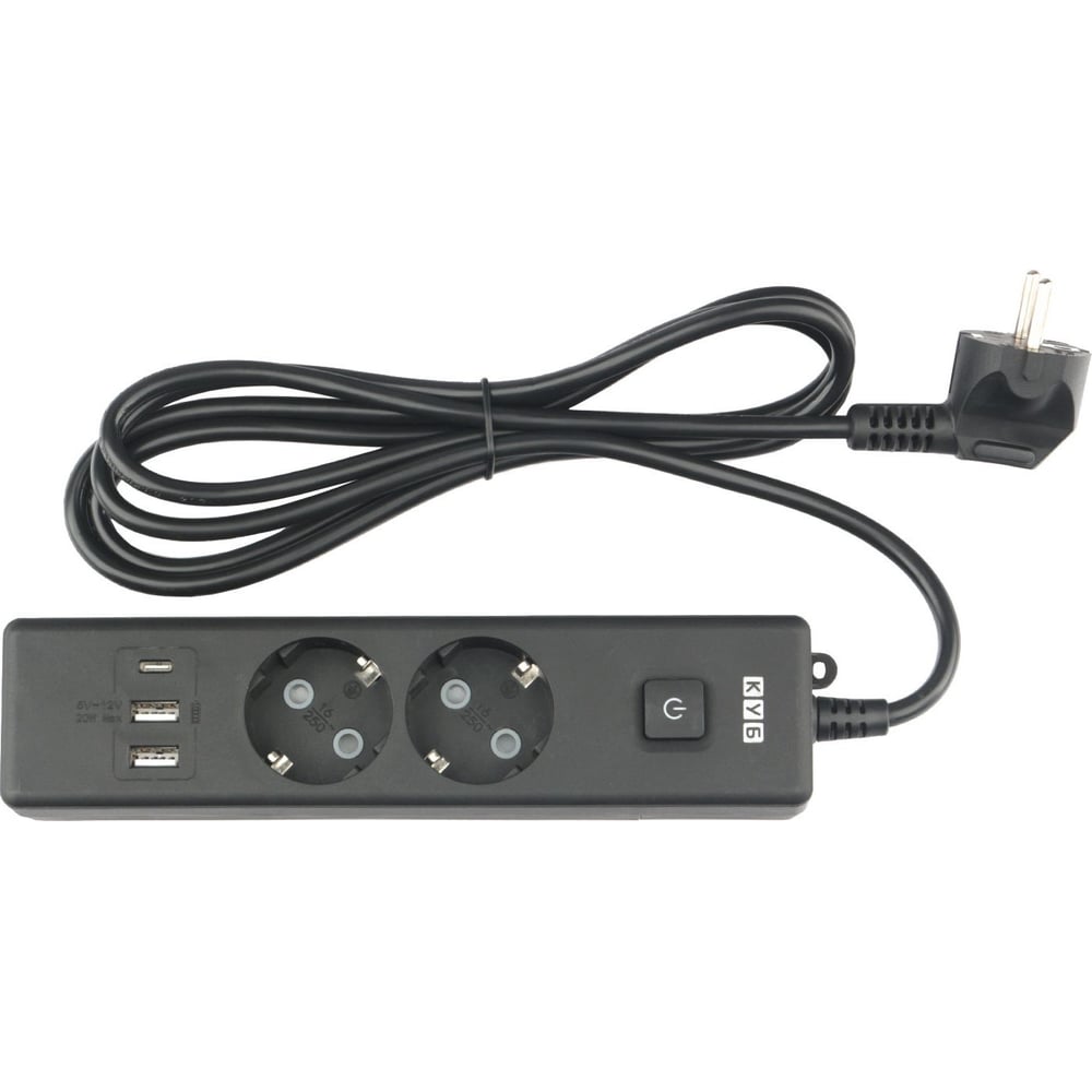 Изображение товара Бытовой удлинитель Power Cube с USB-портами, 1.9 м, 2 розетки