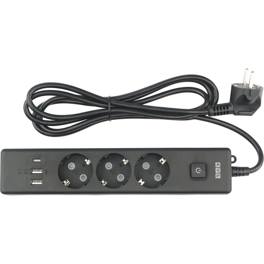 Изображение товара Бытовой удлинитель Power Cube с USB, 3 розетки, 1.9 м, 3500 Вт