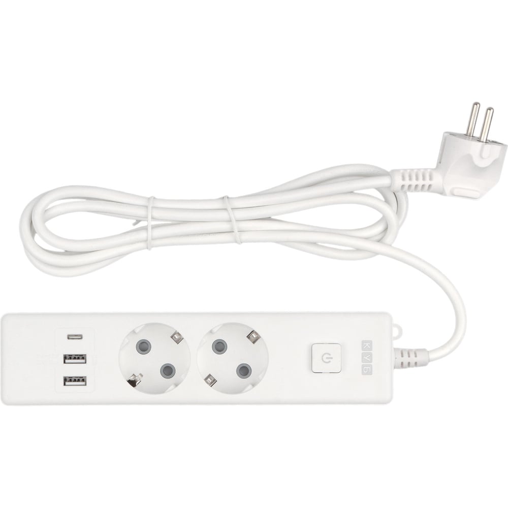 Изображение товара Бытовой удлинитель Power Cube 2р с USB, 3500 Вт, 16А, 1.9 м, белый, PC-4-2M
