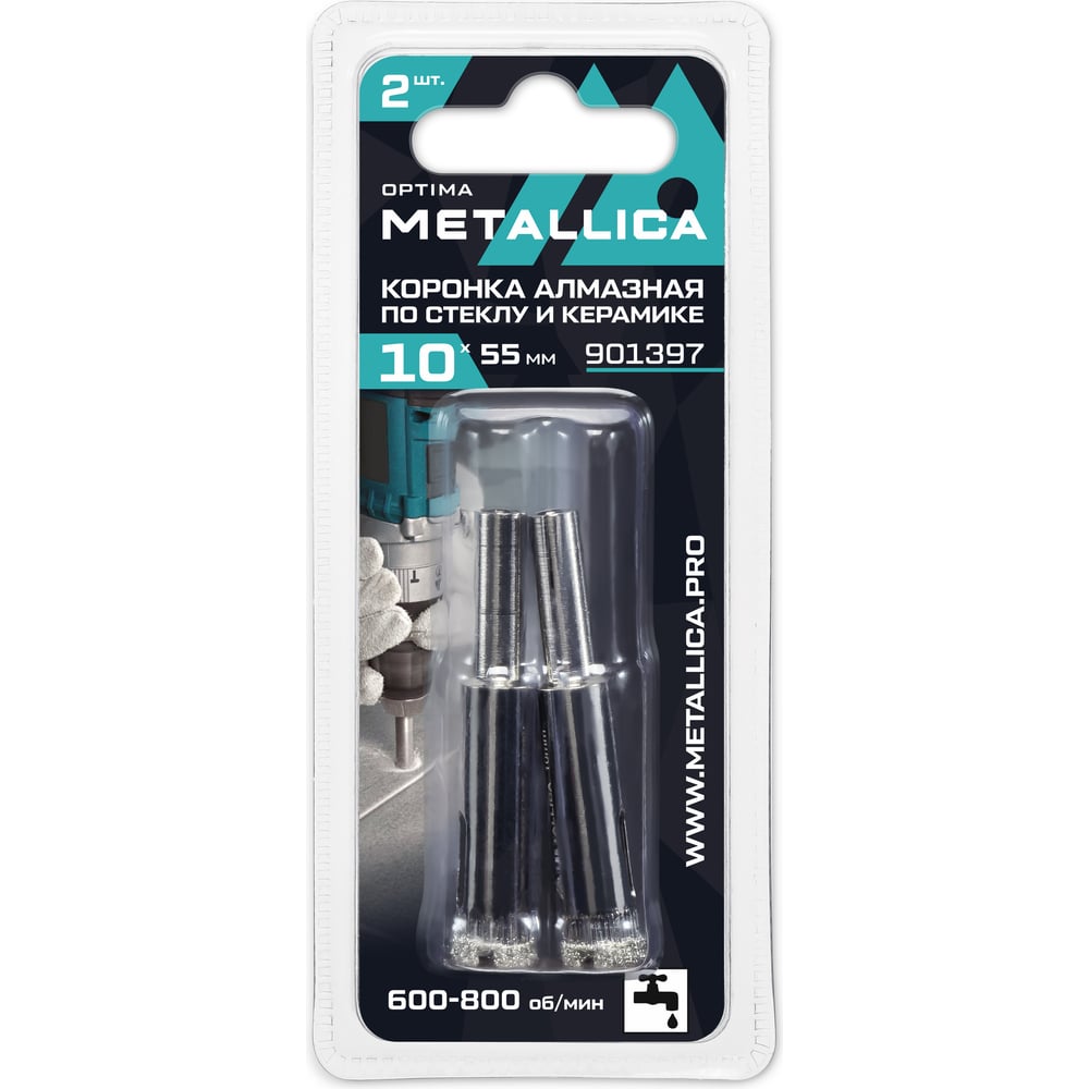 Изображение товара Коронки METALLICA Optima 901397 10x55 мм для стекла/плитки