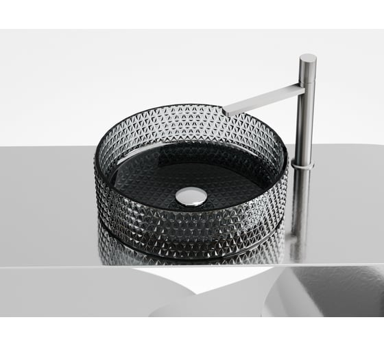 Изображение товара Накладная чаша умывальник Ceramicanova Cristal круглая (цвет черный) 360_360_112мм CN6060