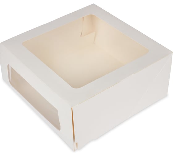 Изображение товара Кондитерская коробка для торта S-CHIEF с двумя окнами 22x22x10 см BFC-011 726041