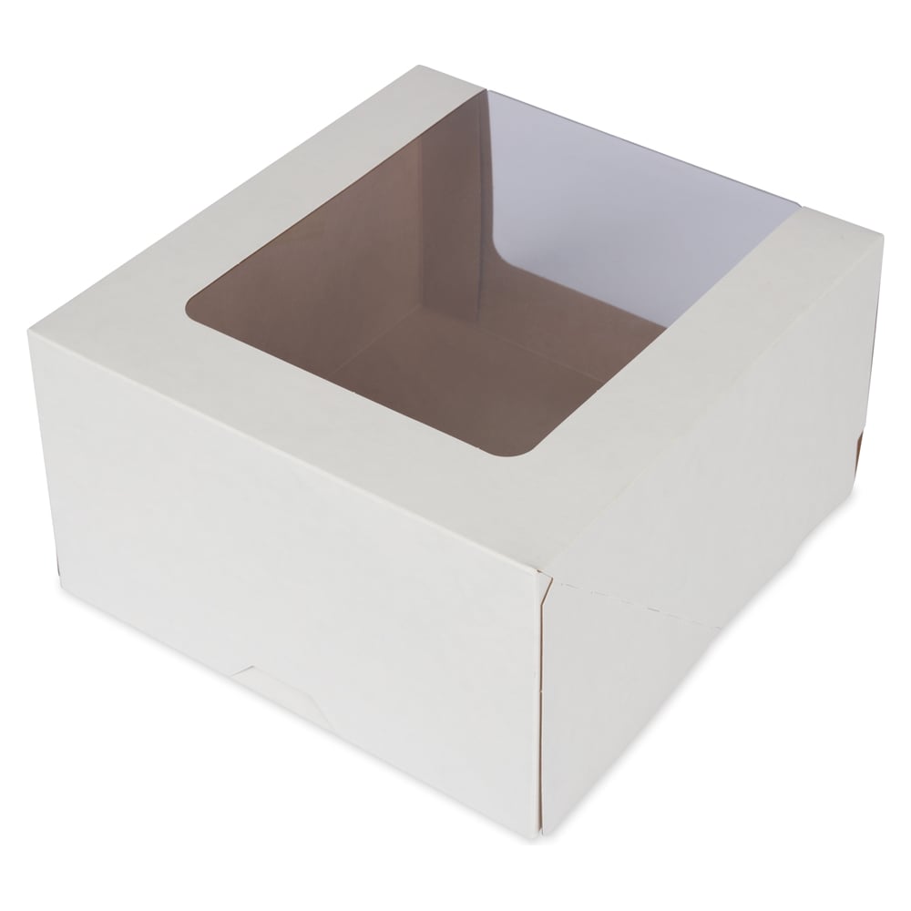 Изображение товара Кондитерская коробка для торта с окном 18x18x10 см белая S-CHIEF BFC-008