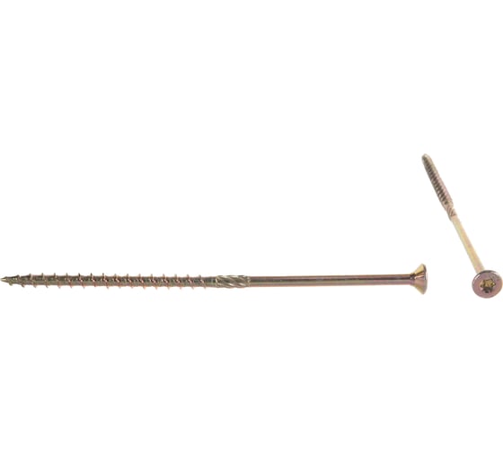 Изображение товара Конструкционный универсальный саморез BULLIT 6x160 TX30, желтый, потай, 100 шт. 14-0015650