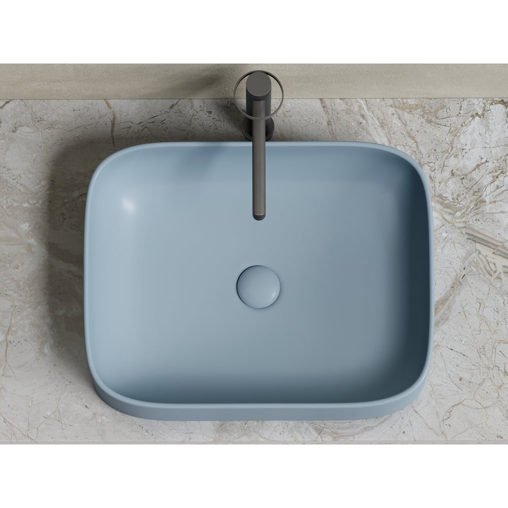 Изображение товара Накладная чаша умывальник Ceramicanova Element прямоугольная (цвет серо-голубой матовый) 505_380_150мм CN6052MHL
