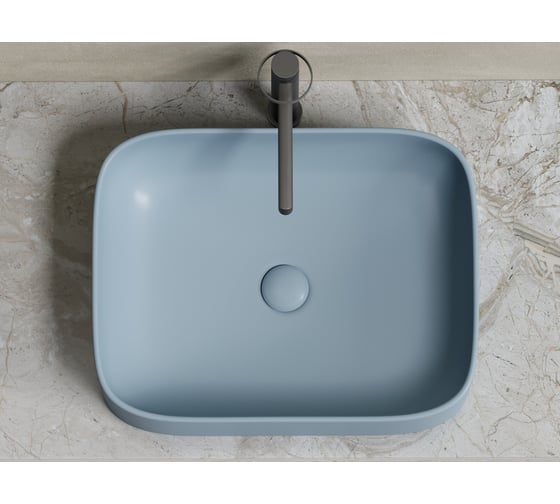 Изображение товара Накладная чаша умывальник Ceramicanova Element прямоугольная (цвет серо-голубой матовый) 505_380_150мм CN6052MHL