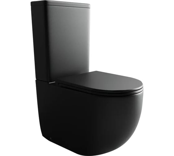 Изображение товара Напольная пристенная чаша унитаза Ceramicanova METROPOL Rimless CN4001-BMB