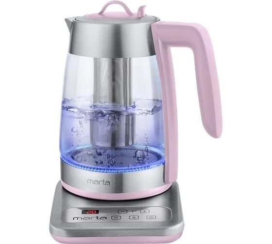 Изображение товара Чайник стеклянный MARTA MT-4554 розовый 41087