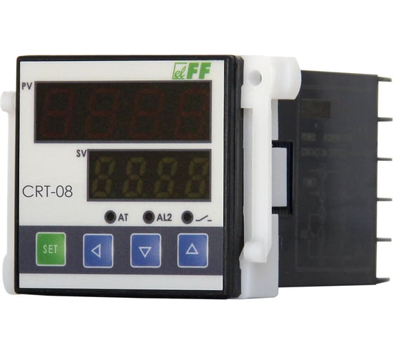 Изображение товара Регулятор температуры Евроавтоматика F&F CRT-15T от 0 до +400С, ПИД регулятор, с датчиком в комплекте, монтаж в отверстие 45x45 EA07.001.021