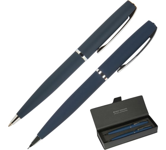 Изображение товара Набор Bruno Visconti SIENNA ручка шариковая 1 мм синяя, карандаш механический 0,7 мм корпус синий 20-0222 1948930