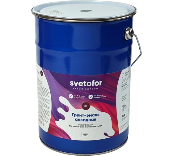 Изображение товара Грунт-эмаль Светофор D4 черный 6кг ЗОР00004316