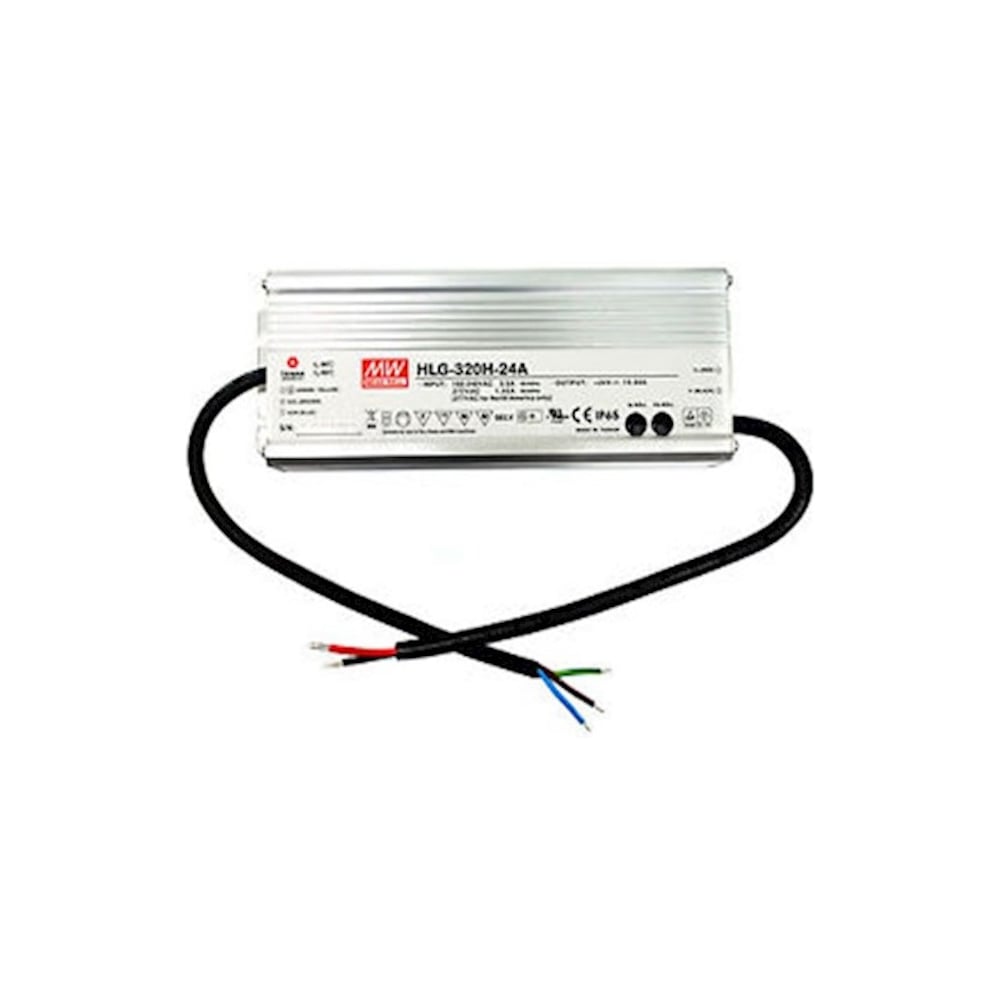 Изображение товара Источники питания Mean Well AC/DC HLG-320H-24A IP65 мощность 320Вт короткое замыкание