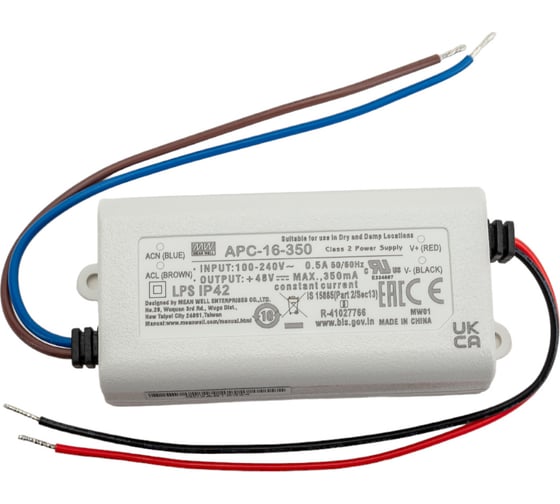 Изображение товара LED-драйвер Mean Well APC-16-350 AC-DC 16Вт Т00315869