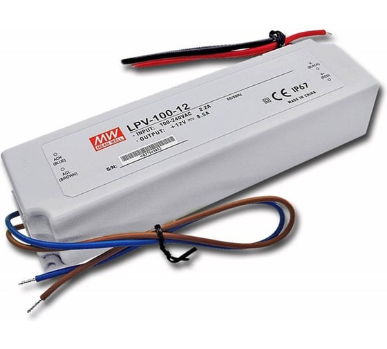 Изображение товара LED-драйвер Mean Well LPV-100-12 AC-DC 102Вт Т00301426