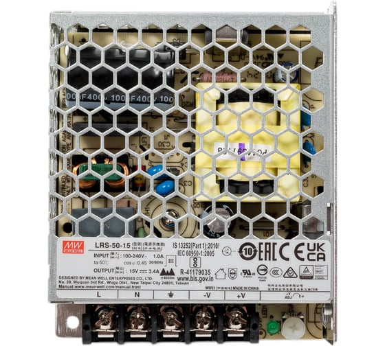 Изображение товара Источник питания Mean Well AC/DC LRS-50-15 Т02293038