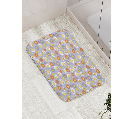 Изображение товара Коврик для ванной комнаты и туалета противоскользящий JOYARTY Влюбленные цветы, 52x77 см, bath_423884